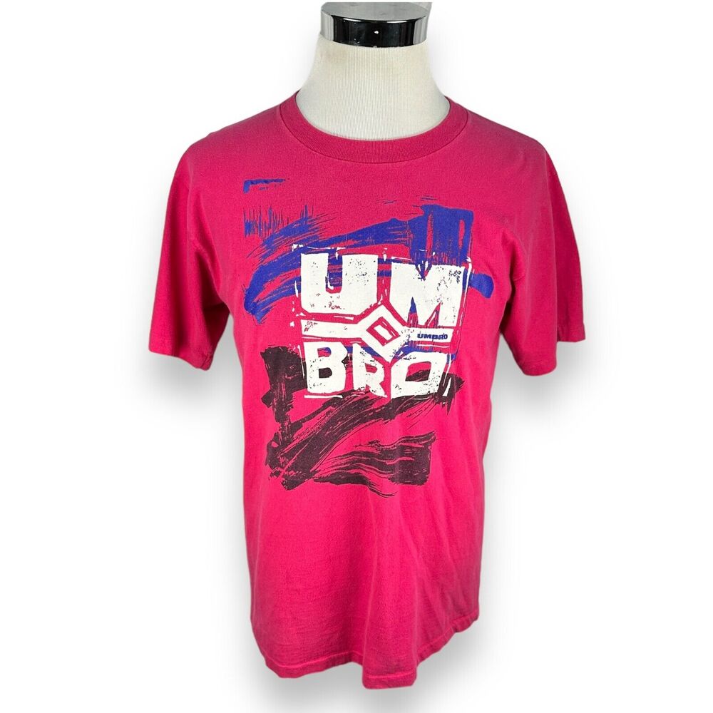 Vintage Umbro T-Shirt‎ Men’s Large Pink Graffiti Graphic USA 90s Single Stitch